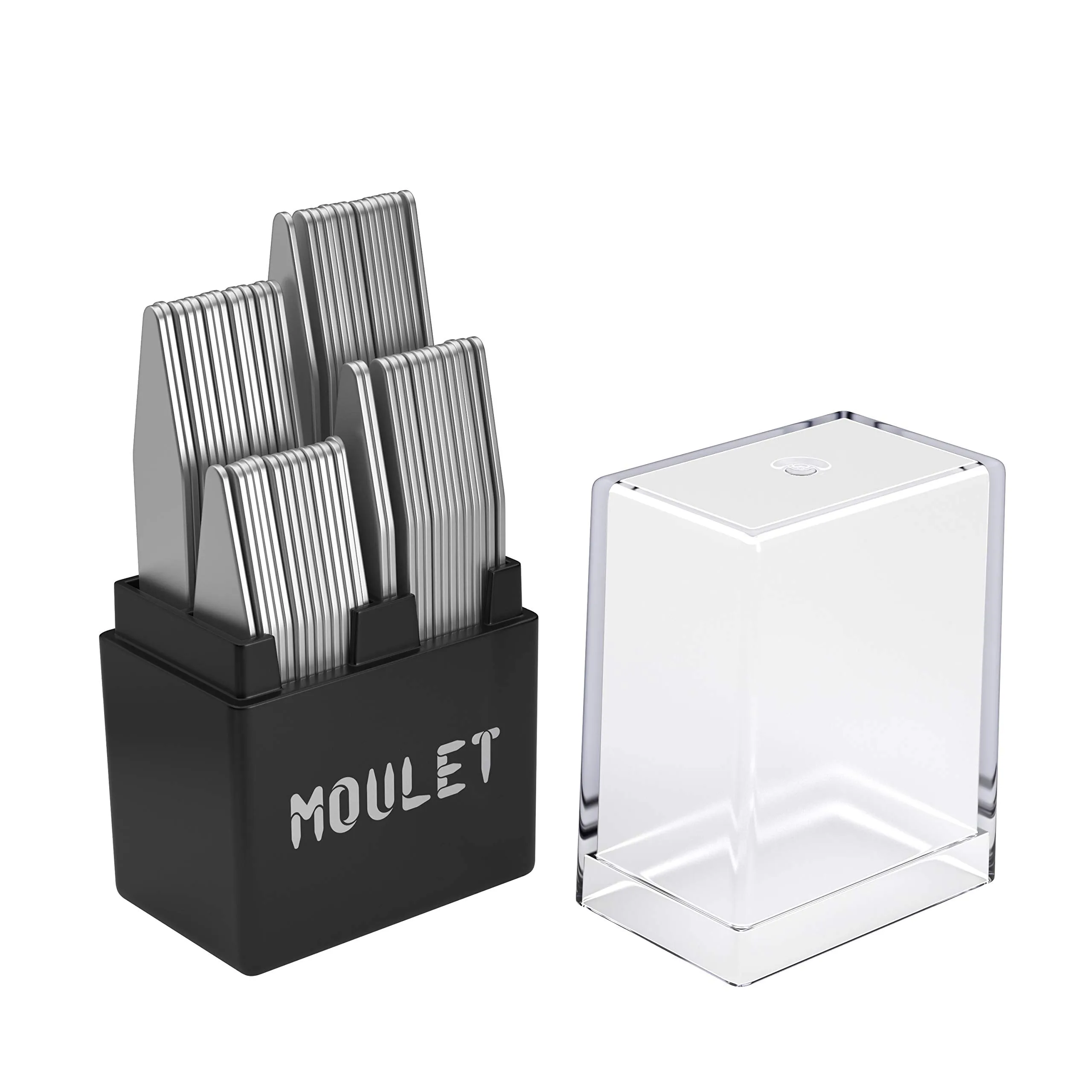 56 Metal Collar Stays for Men in a Divided Box - 4 Sizes by Moulet