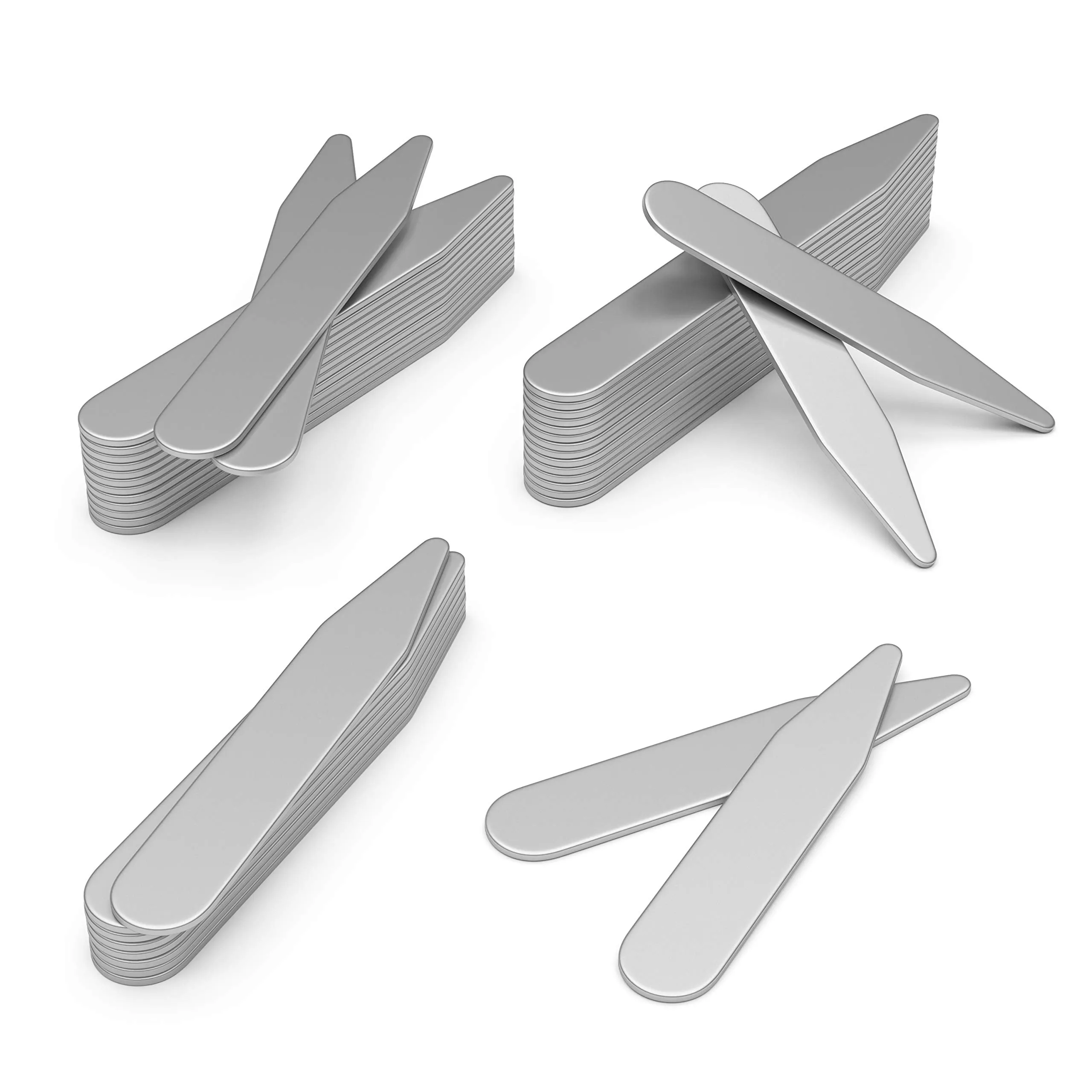 56 Metal Collar Stays for Men in a Divided Box - 4 Sizes by Moulet