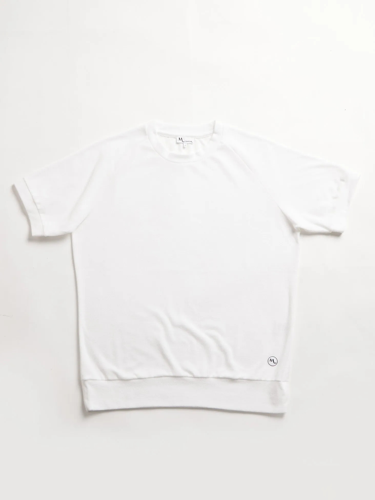 AAGAMENNONE WHITE TERRY COTTON T-SHIRT