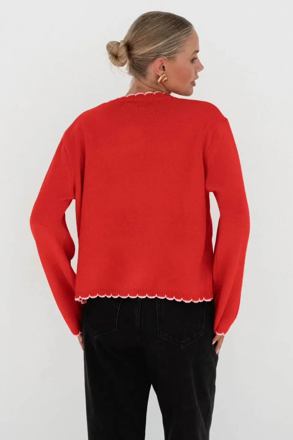 Alessia Knit Cardigan Red Pink