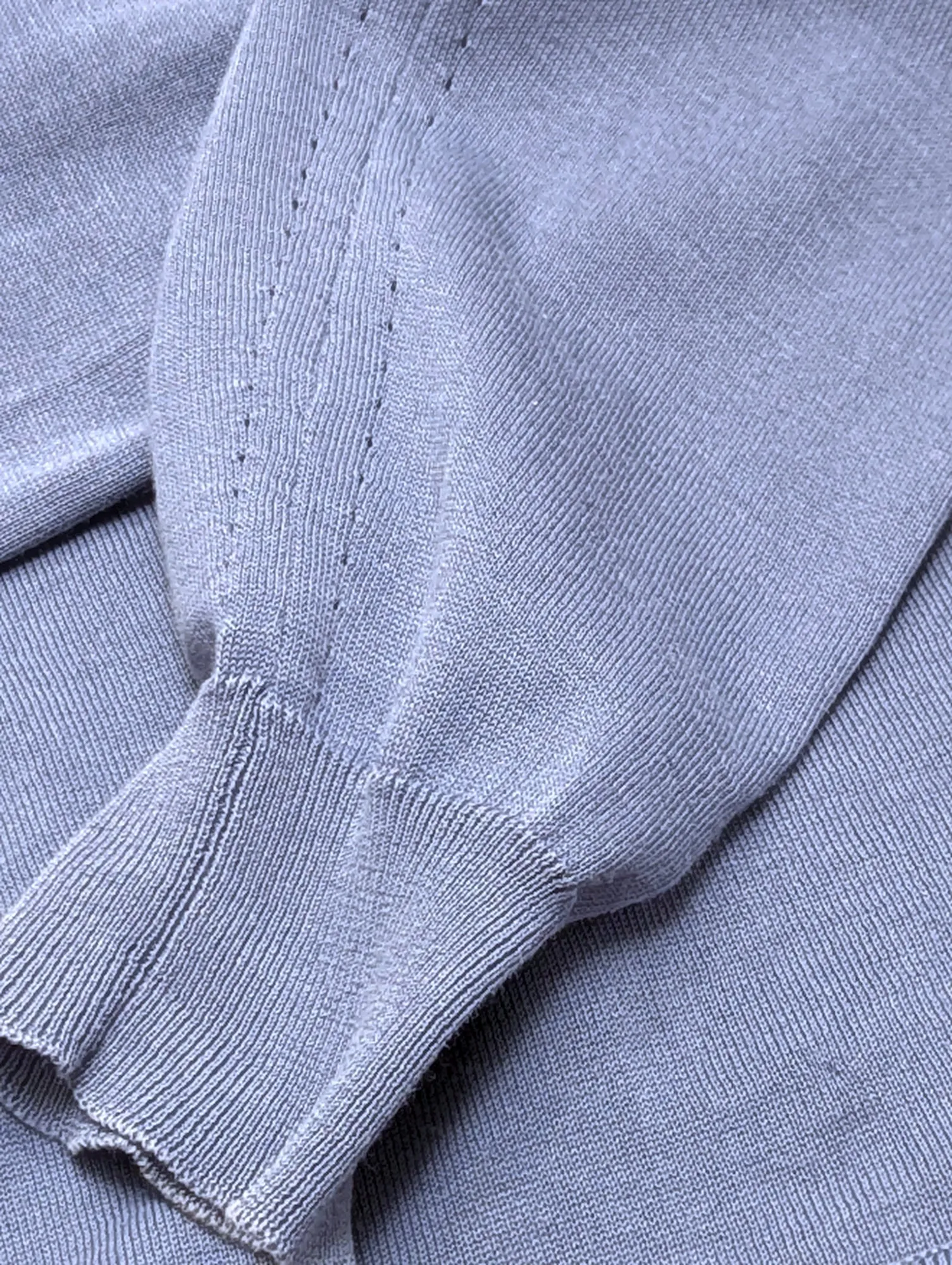 Avon Celli Polo Collar Sweater S/48 Pale Blue Cotton