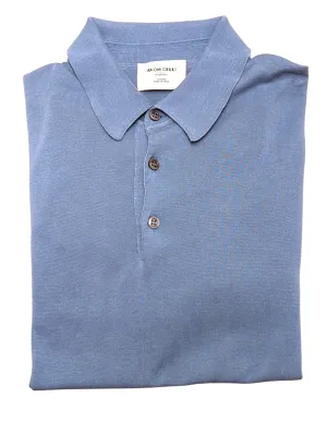 Avon Celli Polo Collar Sweater S/48 Pale Blue Cotton