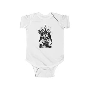 Baphomet Illustration Baby Romper Bodysuit by TOOLOUD