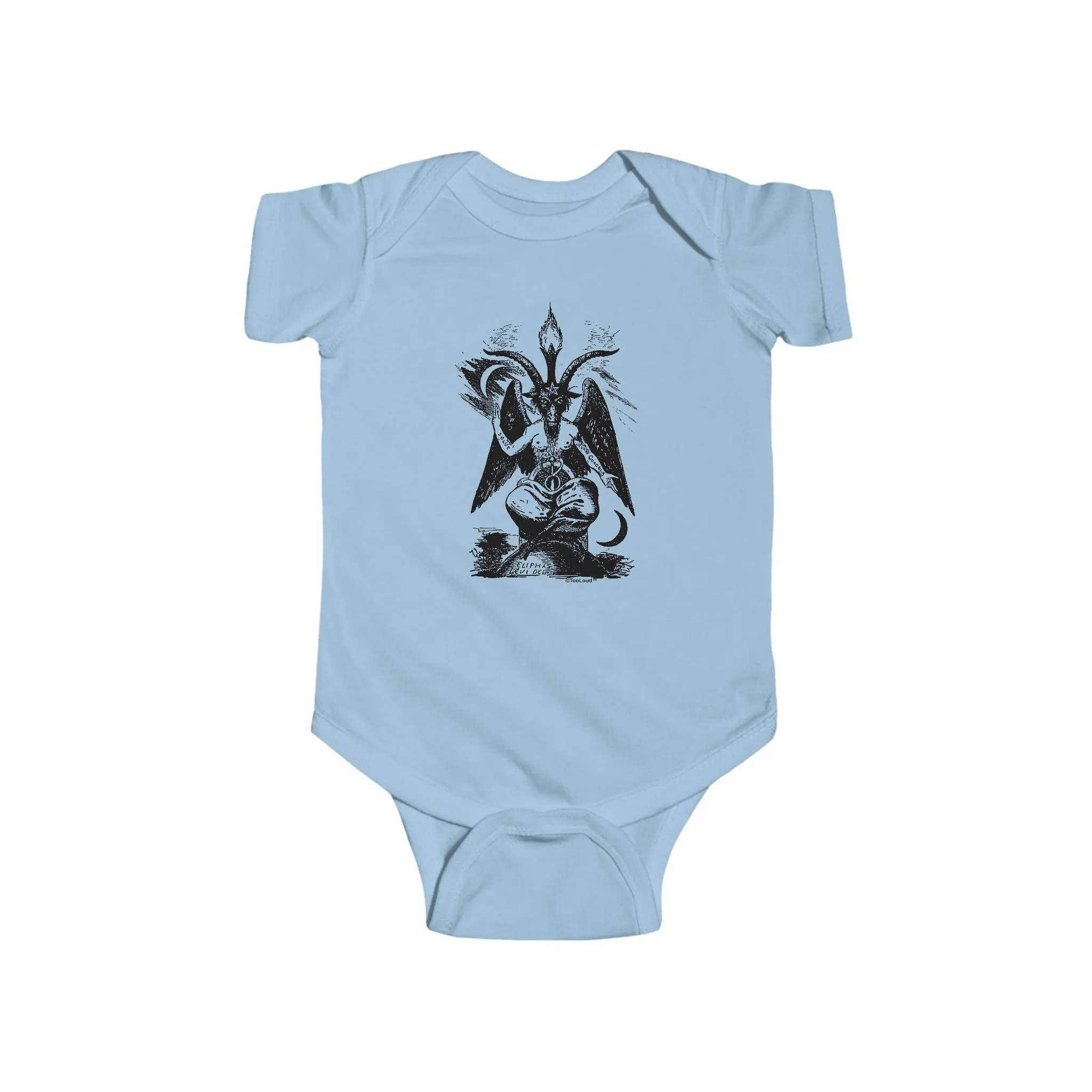 Baphomet Illustration Baby Romper Bodysuit by TOOLOUD