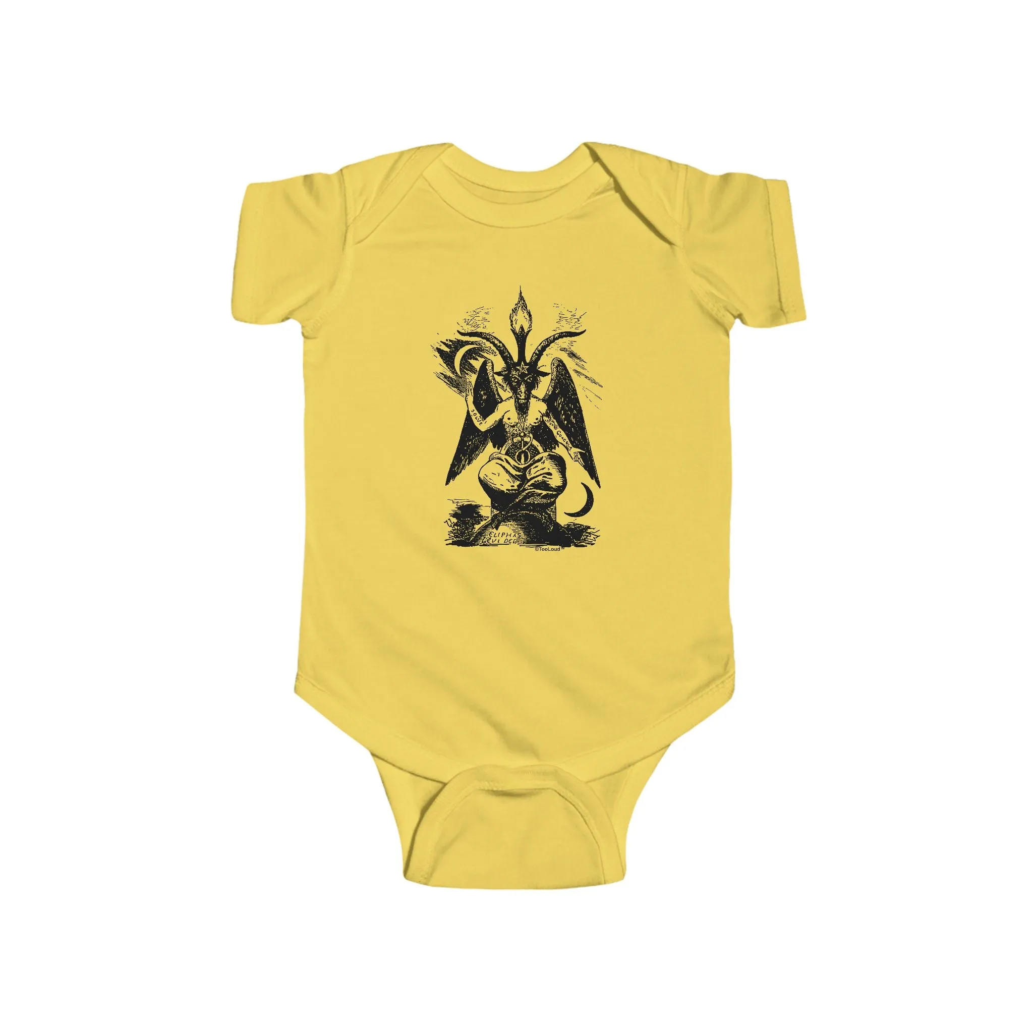 Baphomet Illustration Baby Romper Bodysuit by TOOLOUD