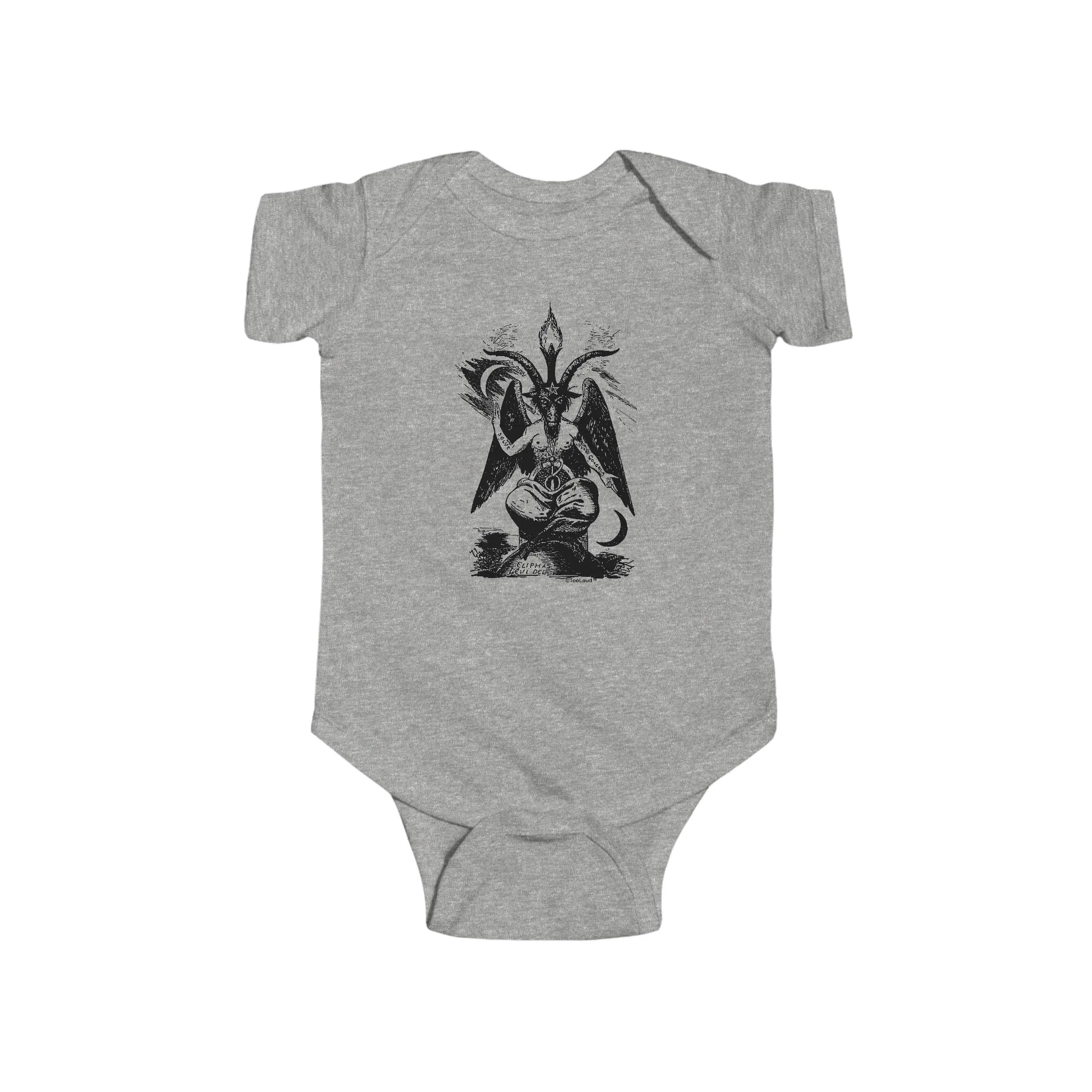 Baphomet Illustration Baby Romper Bodysuit by TOOLOUD