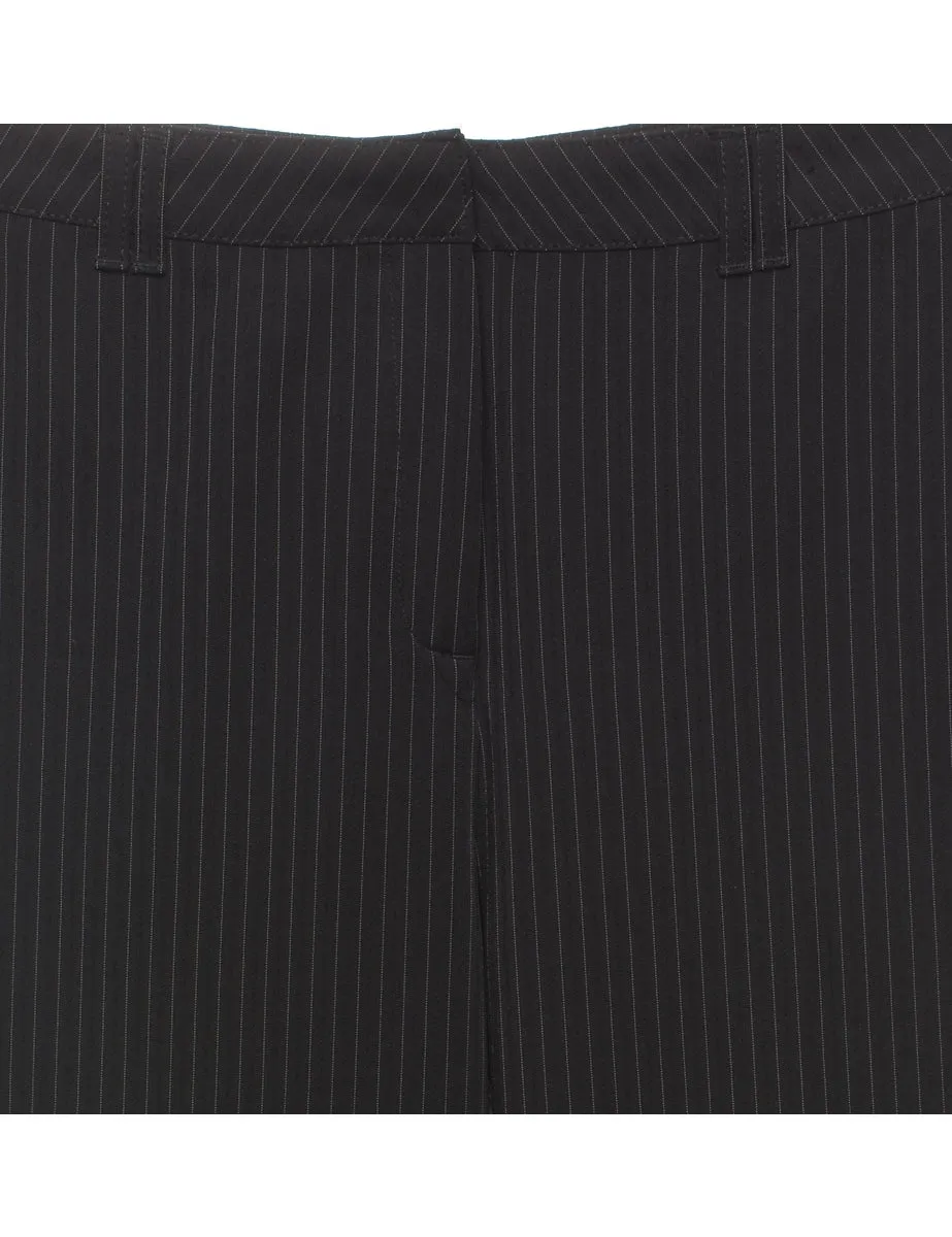Black Pinstriped Trousers - W36 L30