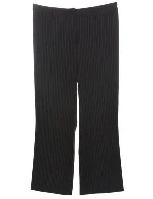 Black Pinstriped Trousers - W36 L30