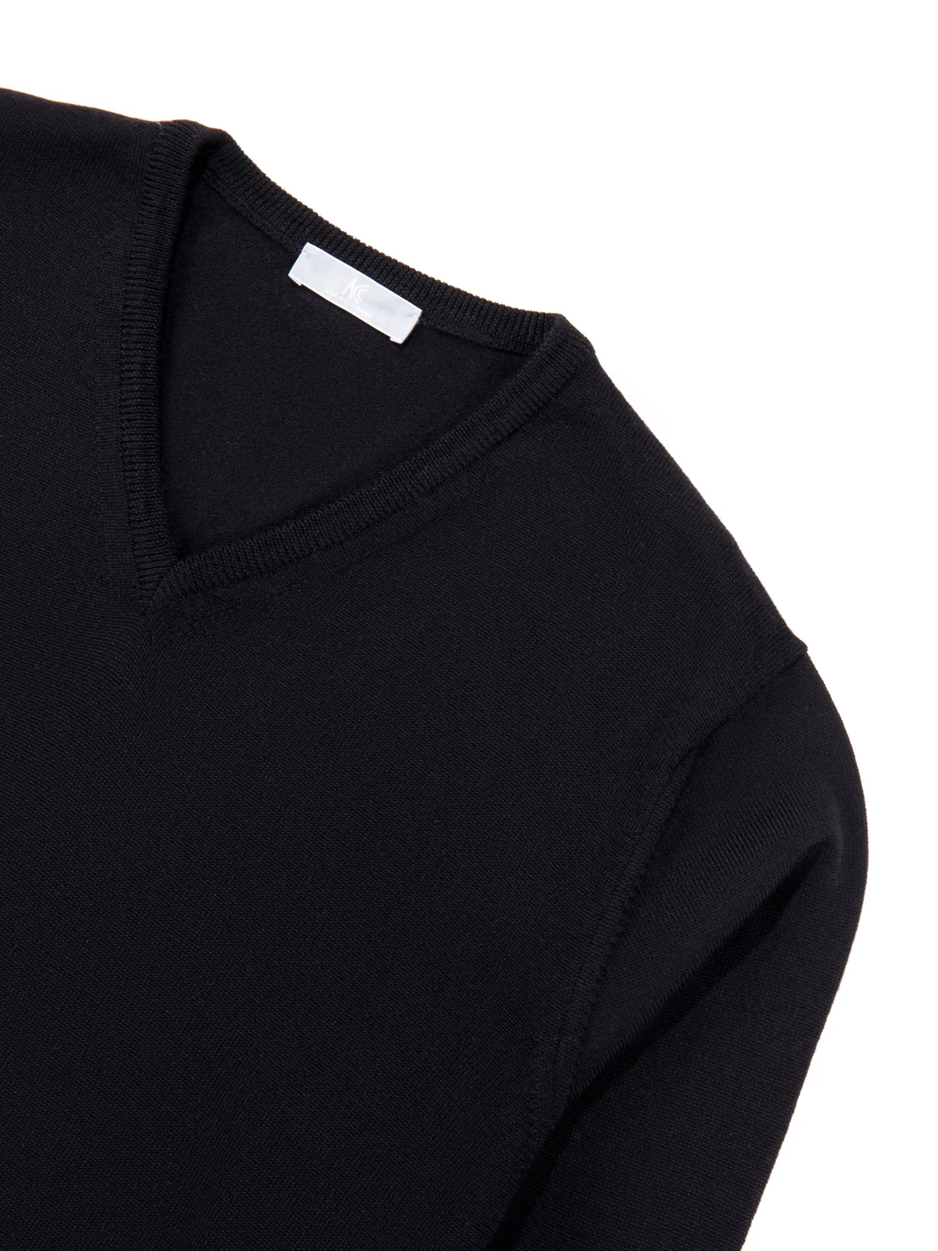 Black V-Neck Long-Sleeve Sweater