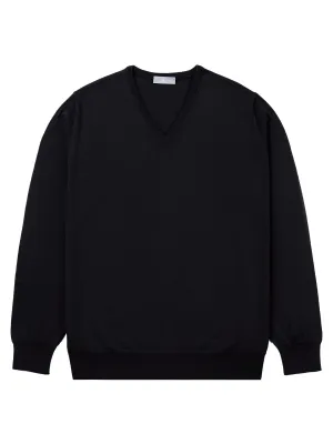 Black V-Neck Long-Sleeve Sweater