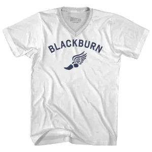 Blackburn Running Track Winged Foot-Adult Cotton V-neck T-shirt