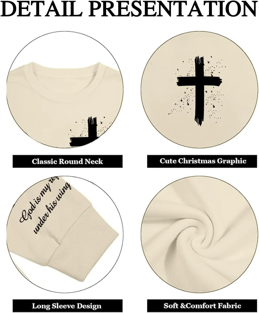 Christian Oversized Sweatshirts for Women Yeshua Lord Redeemer Savior Graphic Pullover Top Casual Loose Fit Outfits