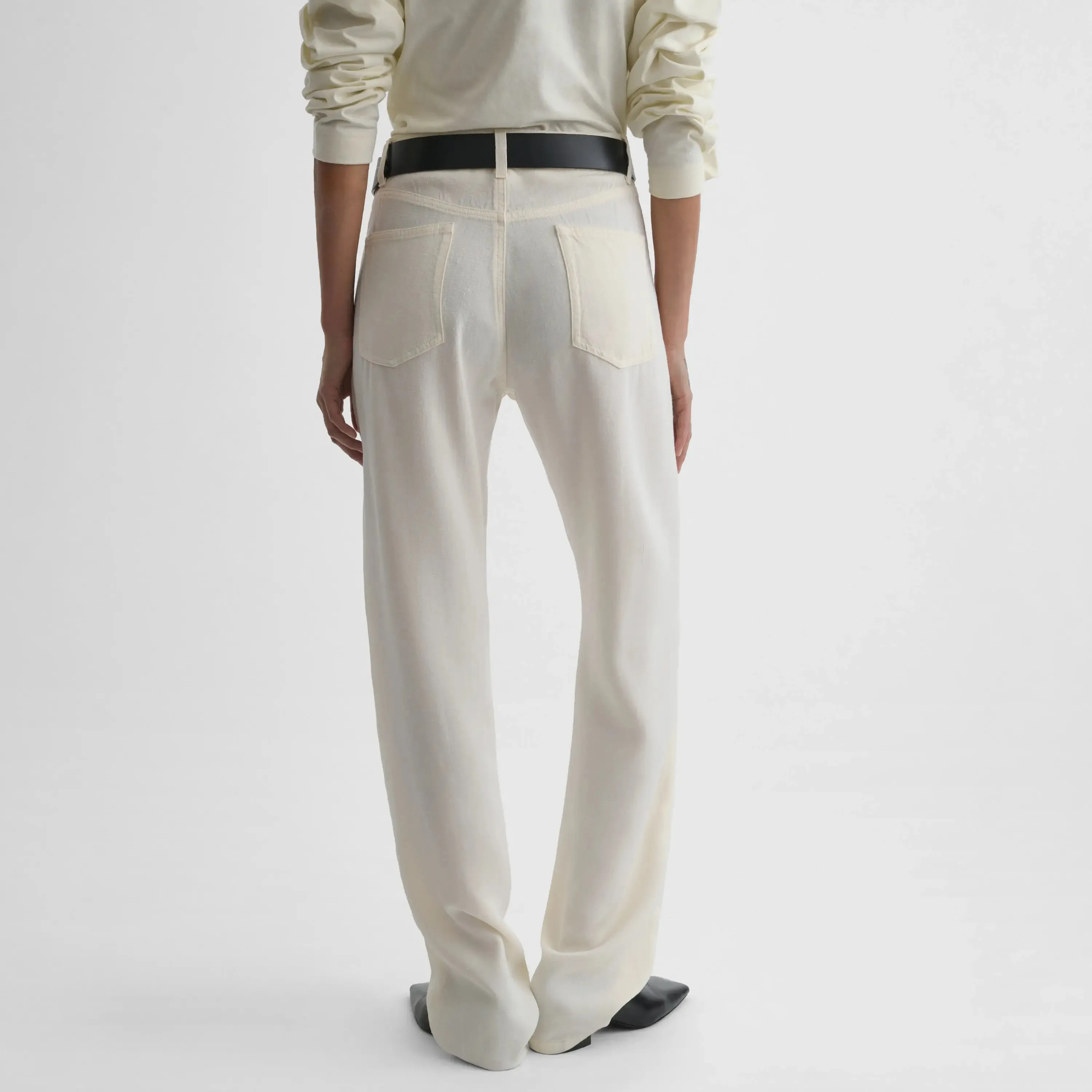CLASSIC JEANS | off white silk viscose
