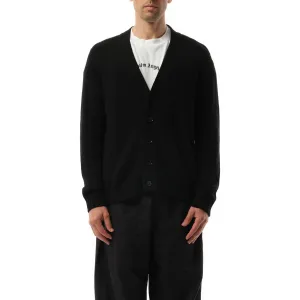 Curved Logo Cardigan in Black/Grey