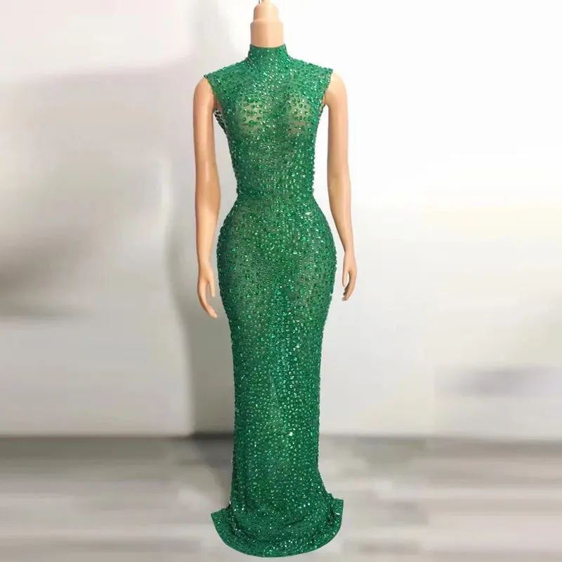 Elegant Crystal Embellished Party Dress