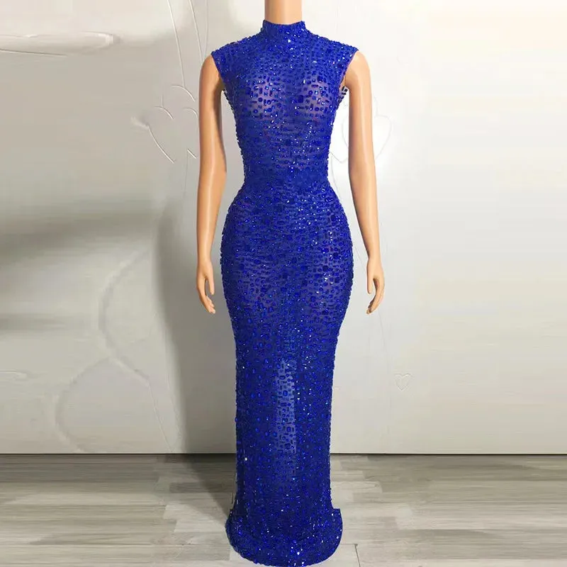 Elegant Crystal Embellished Party Dress