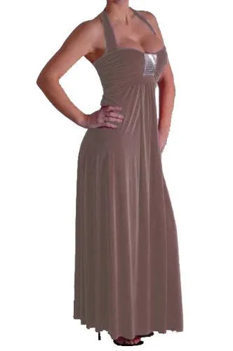Elegant Halter Neck Sequined Dress