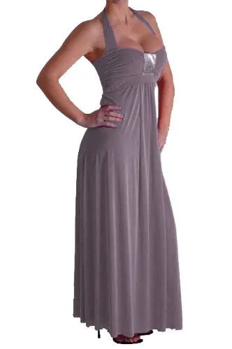 Elegant Halter Neck Sequined Dress