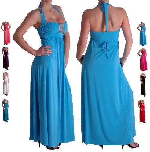Elegant Halter Neck Sequined Dress
