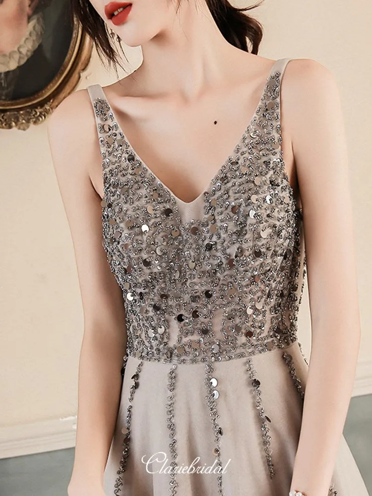 Elegant Sequins 2020 Newest Long Prom Dresses, Evening Party Dresses, Prom Dresses