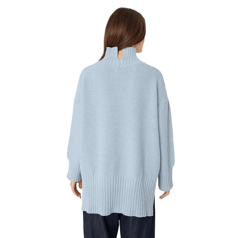 Frydah Cotton Mix Jumper in Blue Fog