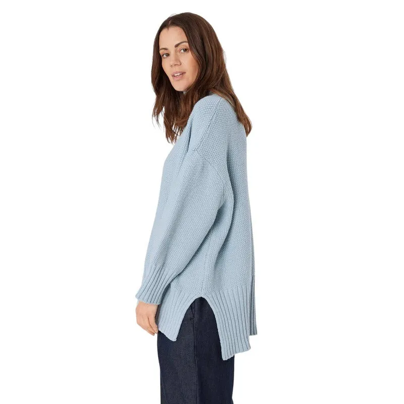 Frydah Cotton Mix Jumper in Blue Fog