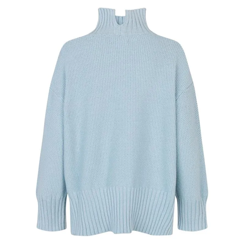 Frydah Cotton Mix Jumper in Blue Fog