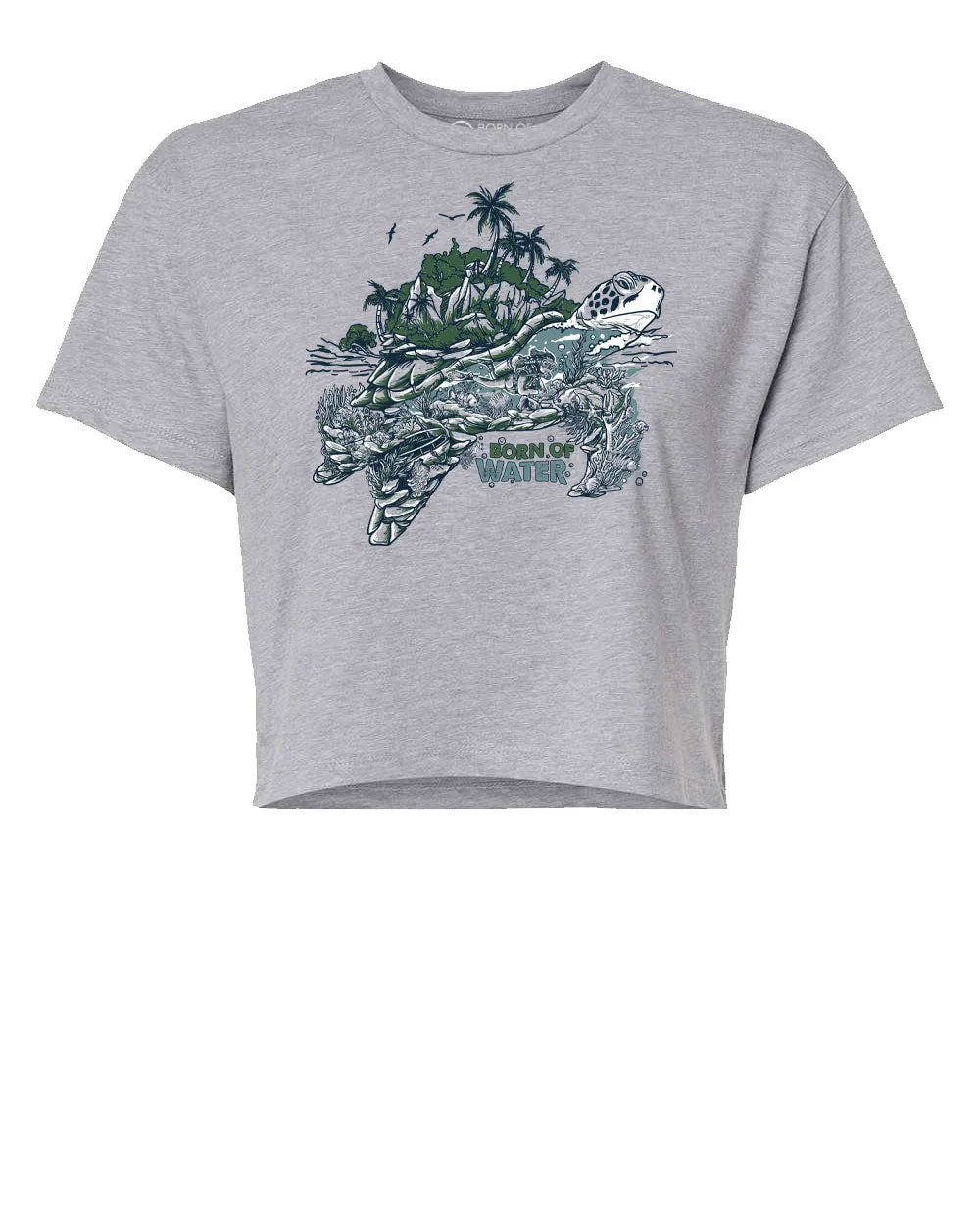 Green Sea Turtle Scuba Diver Double Exposure T-Shirt