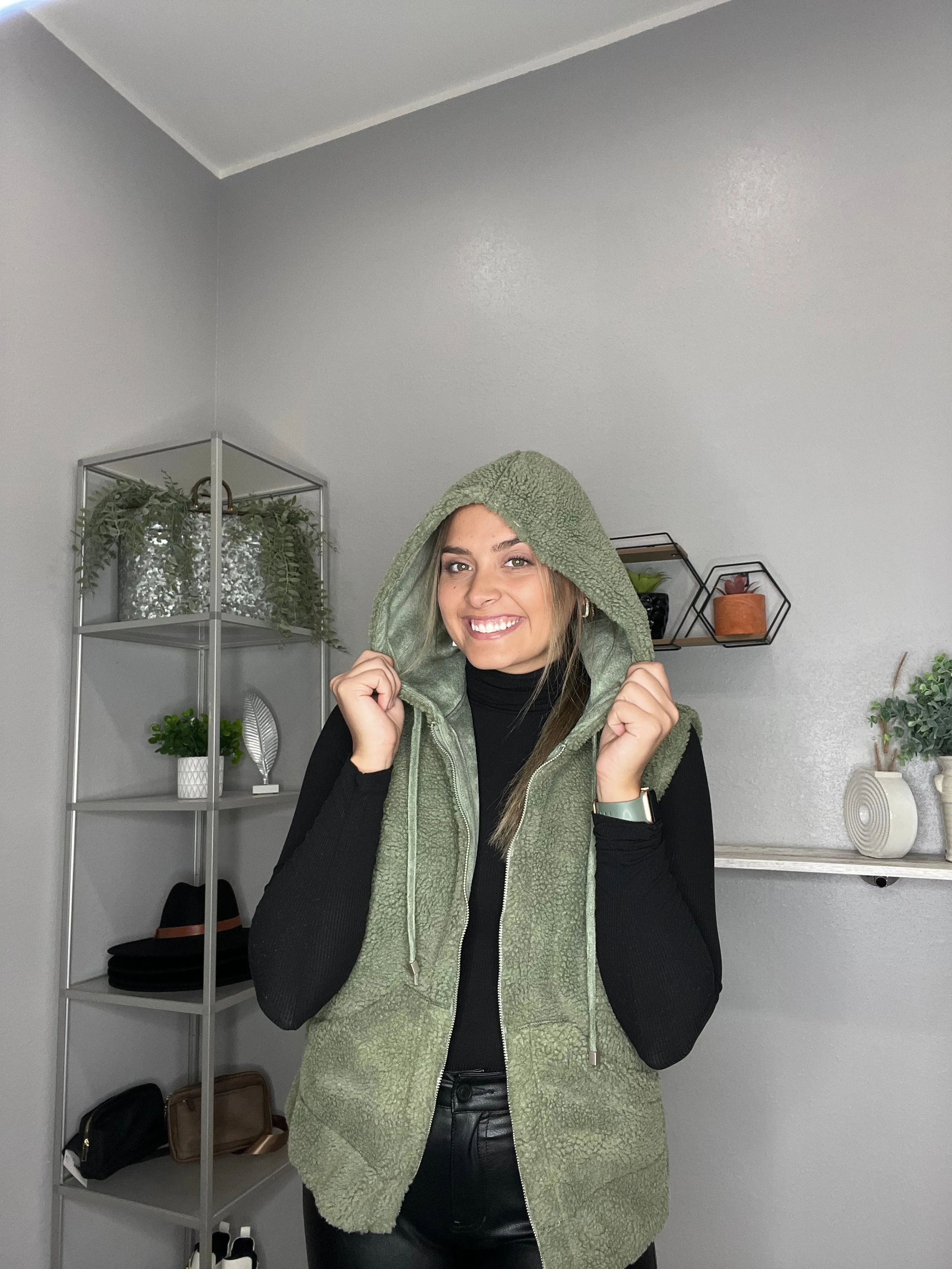 Green Sherpa Vest
