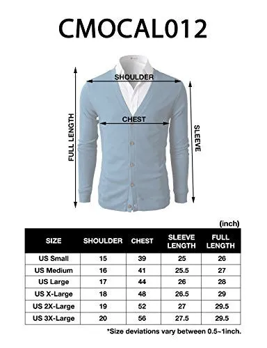 H2H Mens Button Down V Neck Cardigans BLACK US L/Asia XL (CMOCAL012)