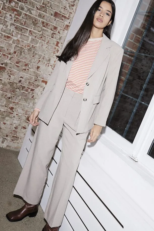 Ichi Blazer Jacket Tannie tan melange