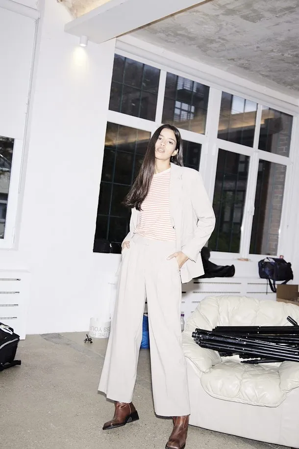 Ichi Blazer Jacket Tannie tan melange