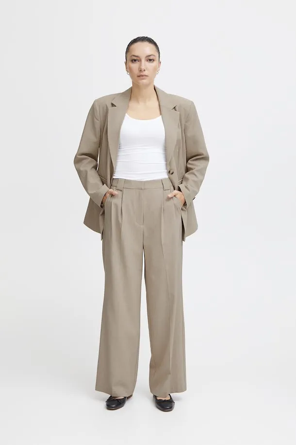 Ichi Blazer Jacket Tannie tan melange