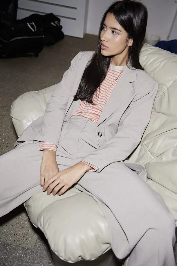 Ichi Blazer Jacket Tannie tan melange