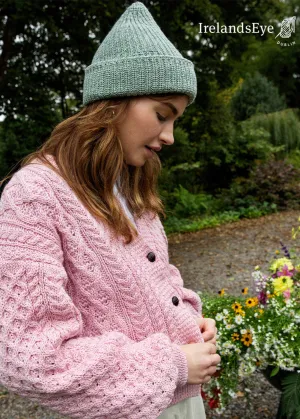IrelandsEye Cropped Aran Cardigan | Pink