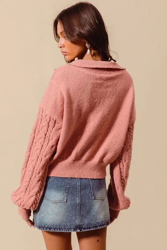 Ivanna Cable Knit Cropped Sweater