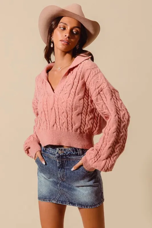 Ivanna Cable Knit Cropped Sweater