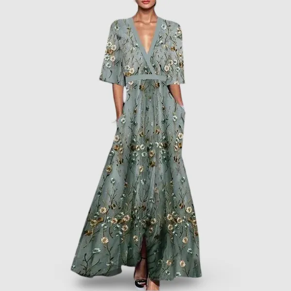 Lily | Elegant Maxi Dress with Floral Pattern