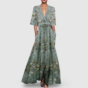Lily | Elegant Maxi Dress with Floral Pattern