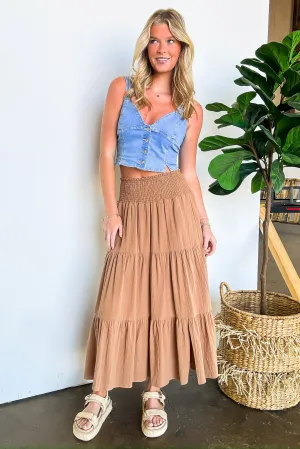 Luxe Drift Tiered Midi Skirt
