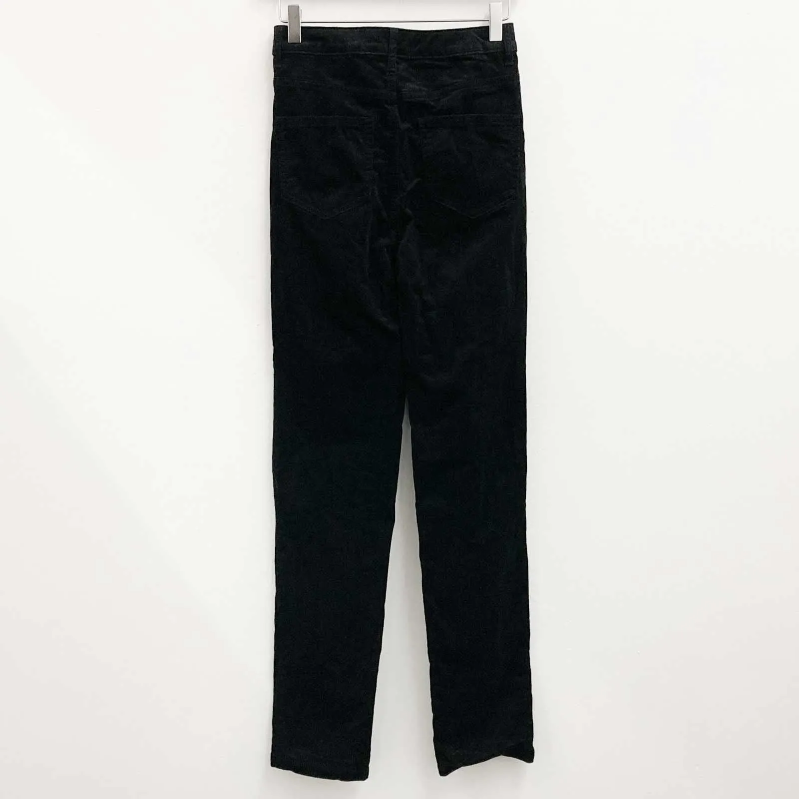 M&S Collection Black Soft Corduroy Straight Leg Trousers UK 6