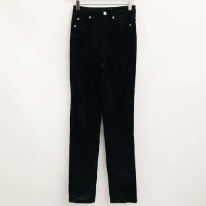 M&S Collection Black Soft Corduroy Straight Leg Trousers UK 6