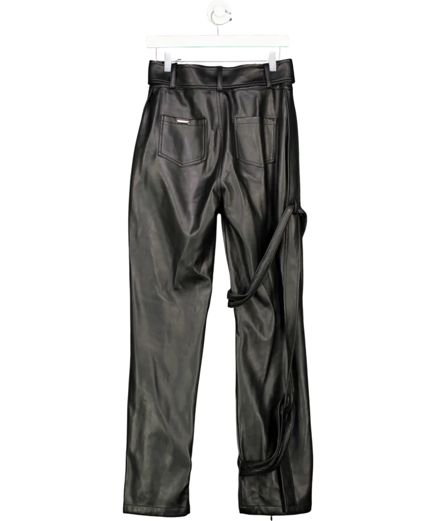 maniere de voir Vegan Leather Carpenter Cargo Trousers - Black UK 10