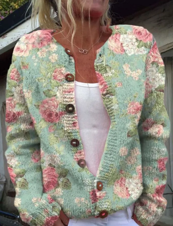 Merryn™ | Elegant Cardigan with Floral Print