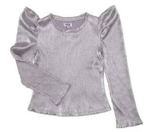 Mia New York - Puff Sleeve Top - Silver