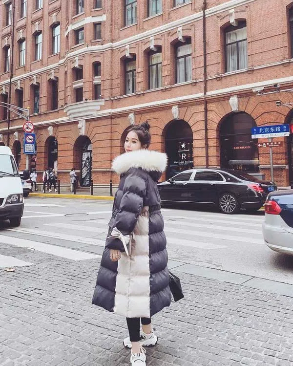 Mid-Length Loose Padded Fur Collar Winter Women's Coat