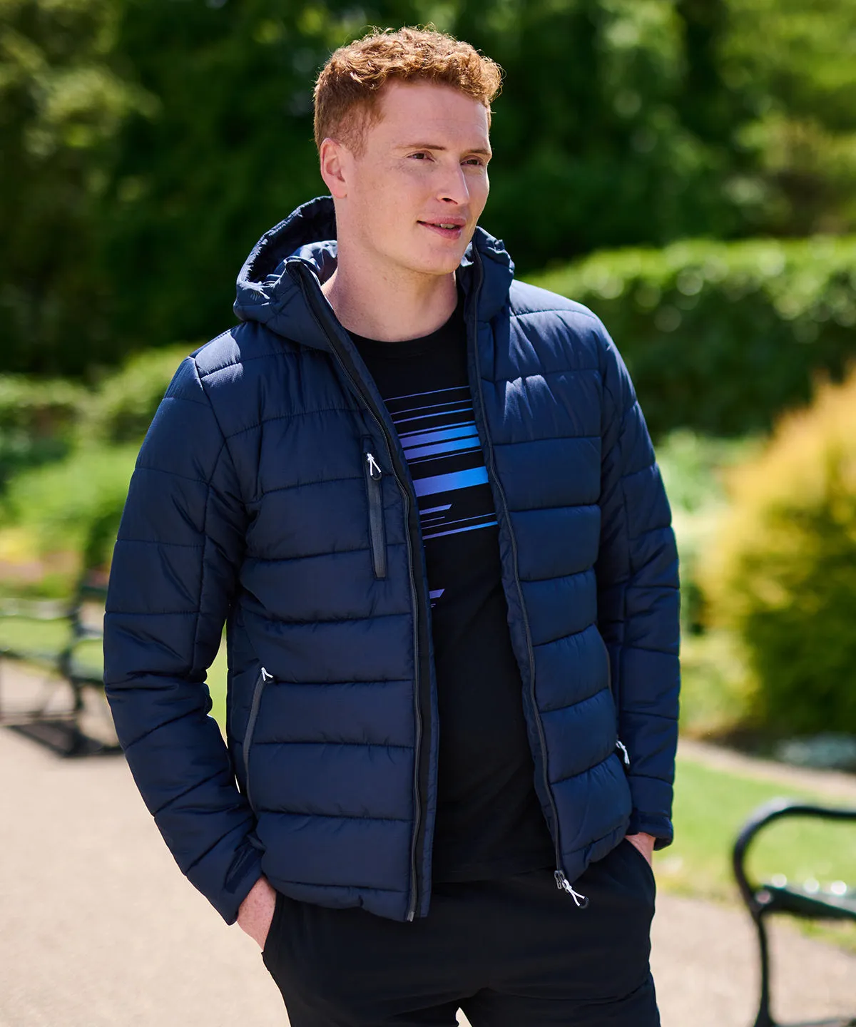 Navy/French Blue - Navigate thermal hooded jacket
