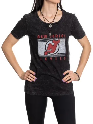 New Jersey Devils Women's Acid Wash T-Shirt