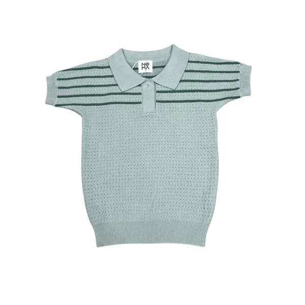 Noma Mint Textured Knit With Striped Yoke (NKN956)