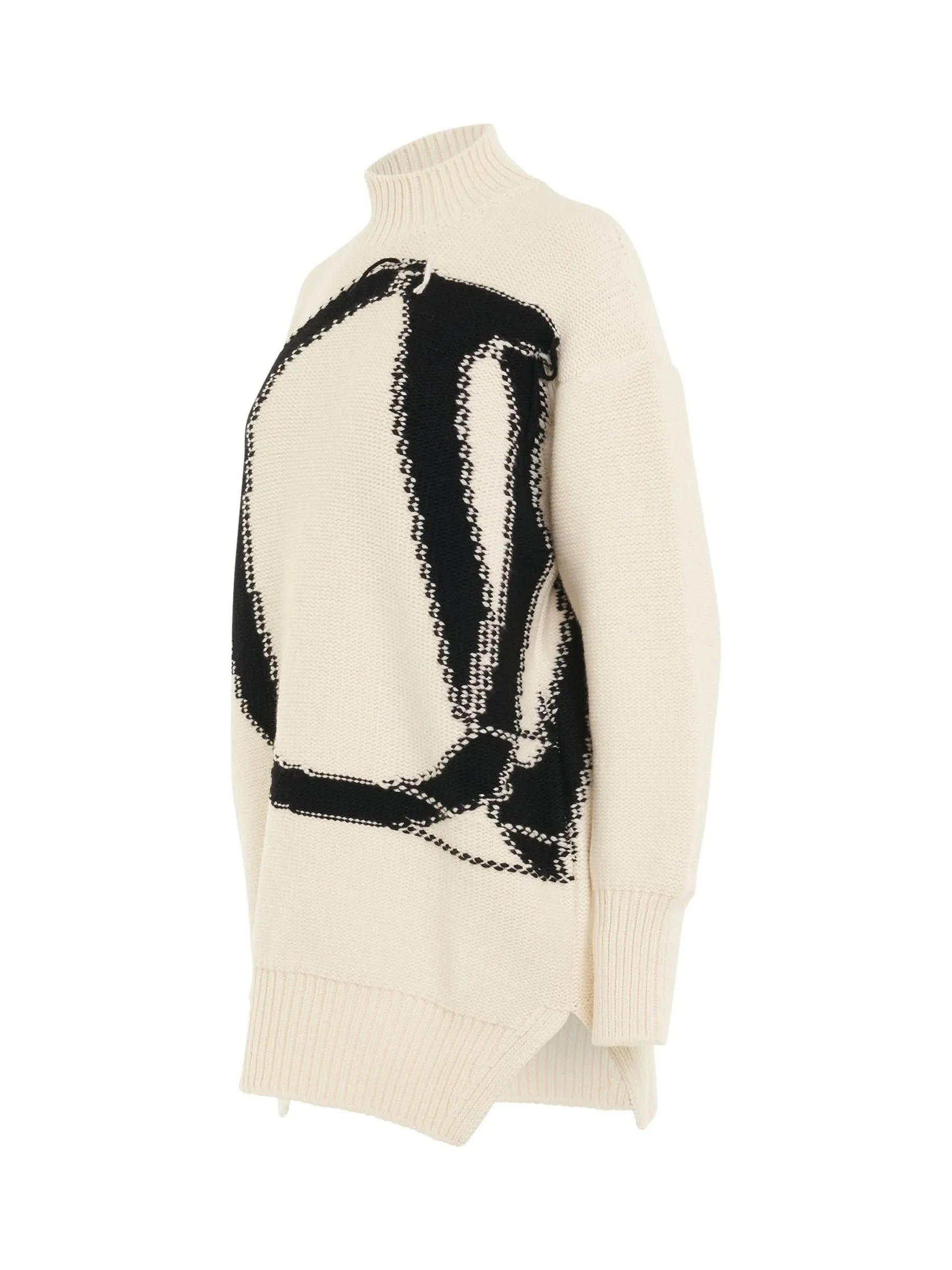 OW Maxi Logo Turtleneck Knitwear in White